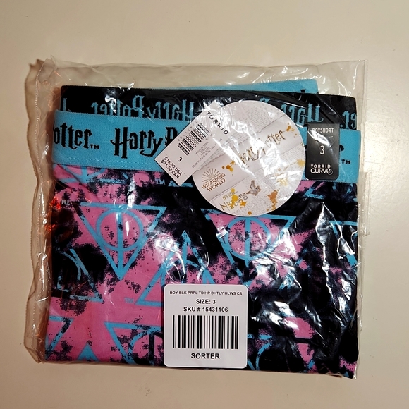 ❤️NWT VINTAGE TORRID HARRY POTTER DEATHLY HALLOWS BOYSHORT PANTY PANTIES SIZE 3X - Picture 3 of 7